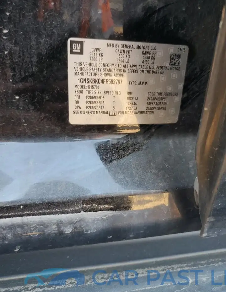 1GNSKBKC4FR582797# 13