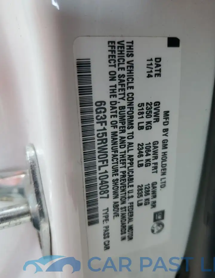 6G3F15RW0FL104087# 12