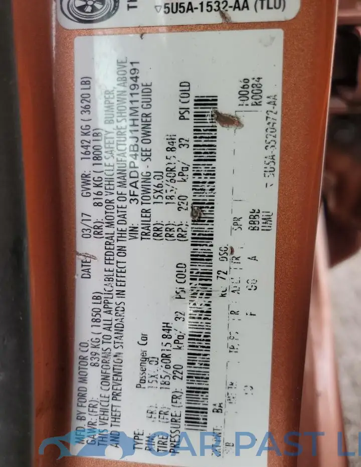 3FADP4BJ1HM119491# 12