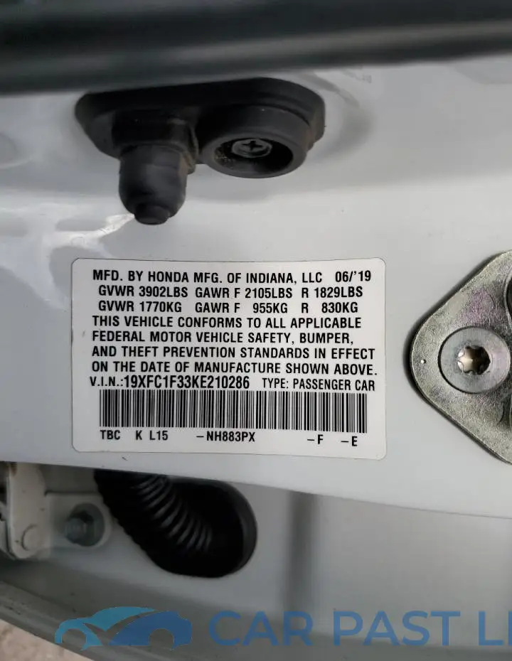 19XFC1F33KE210286# 12