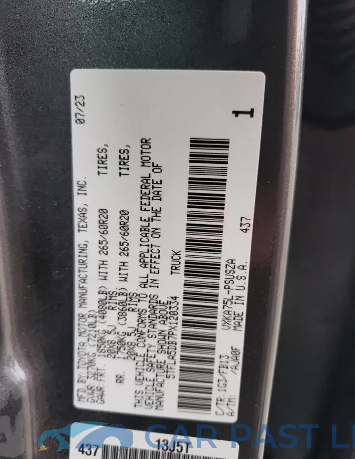 5TFLA5DB7PX120334# 12