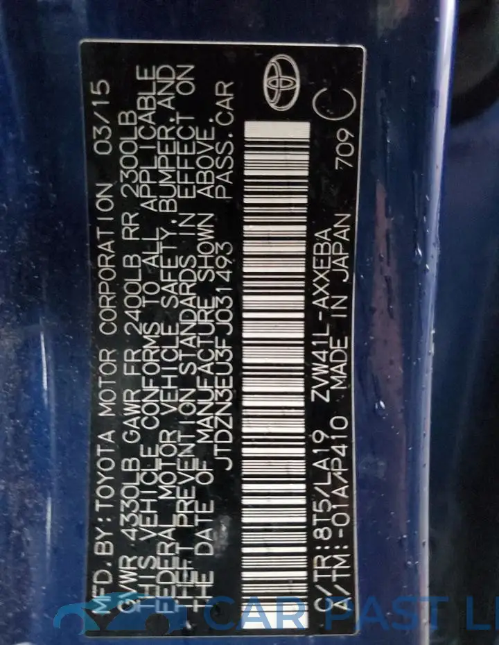 JTDZN3EU3FJ031493# 12