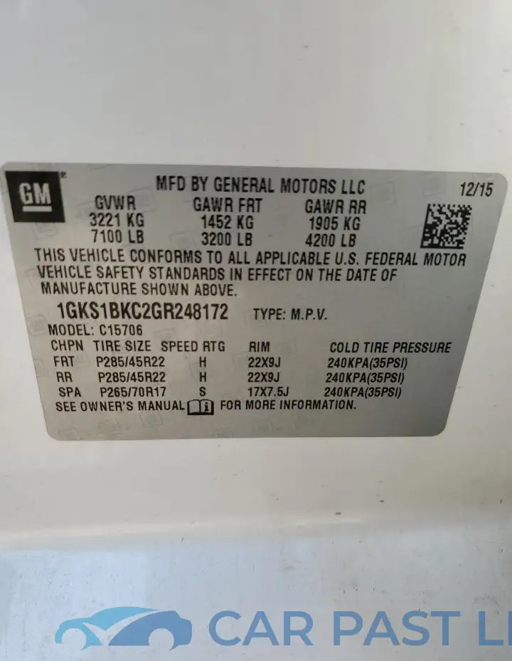 1GKS1BKC2GR248172# 13
