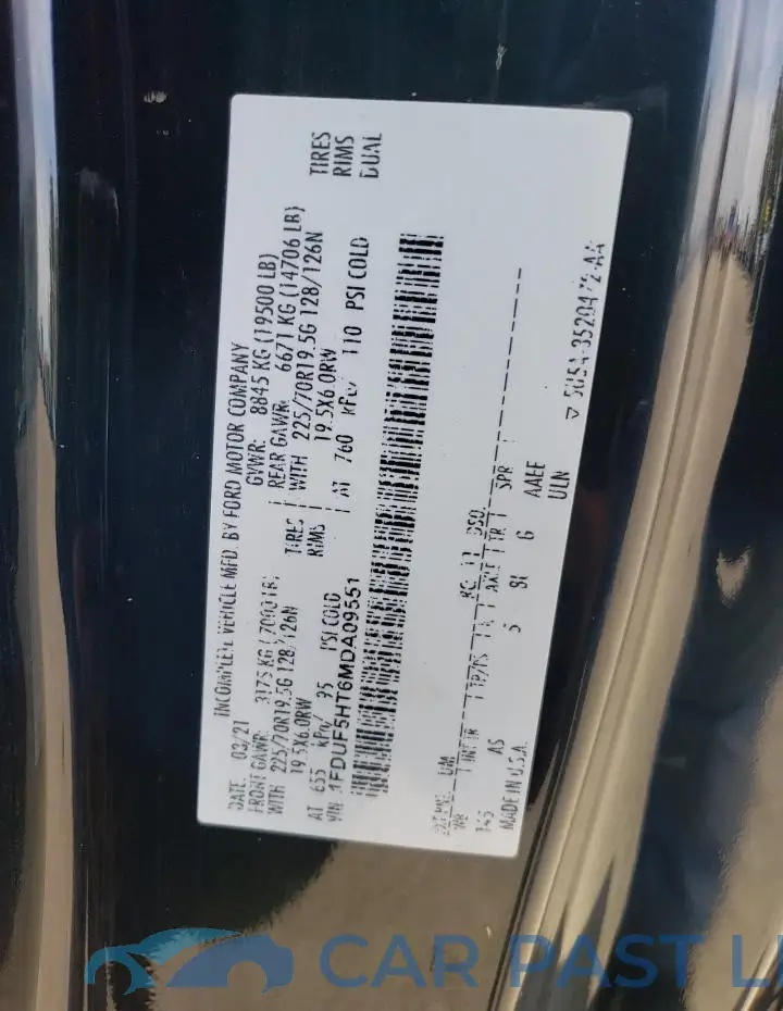 1FDUF5HT6MDA09551# 13