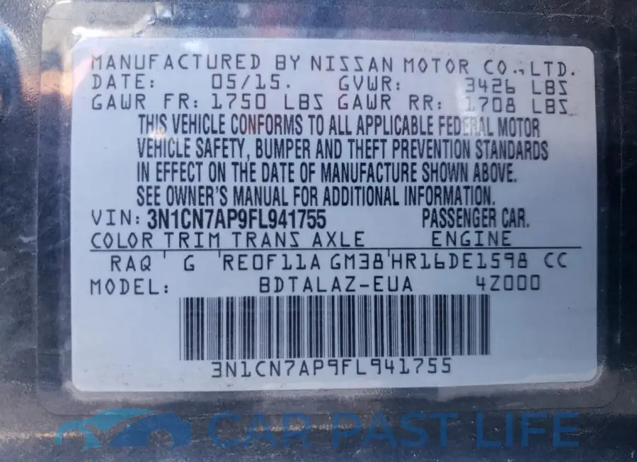 3N1CN7AP9FL941755# 12