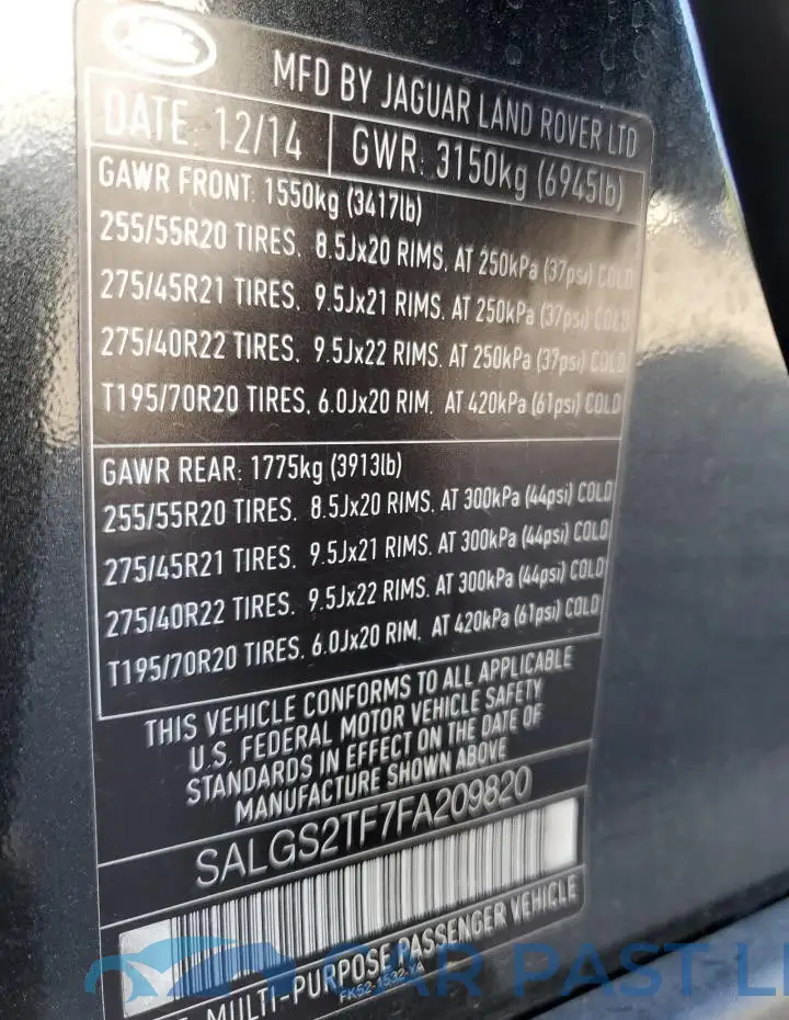 SALGS2TF7FA209820# 12