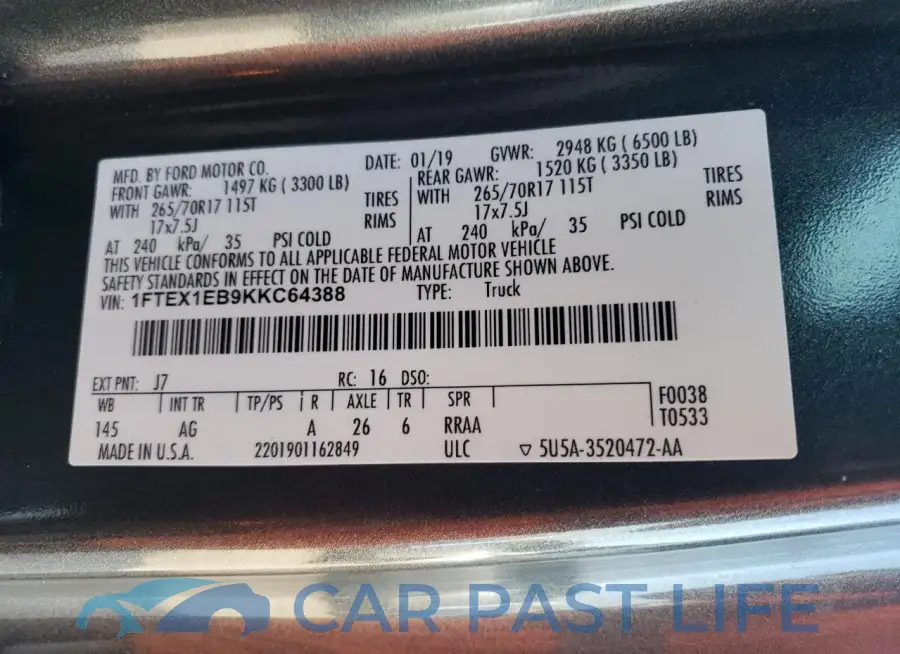 1FTEX1EB9KKC64388# 13