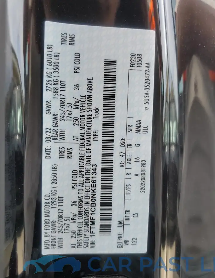 1FTMF1CB0NKE61343# 12