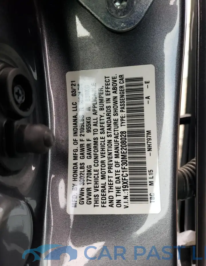 19XFC1F30ME208028# 12