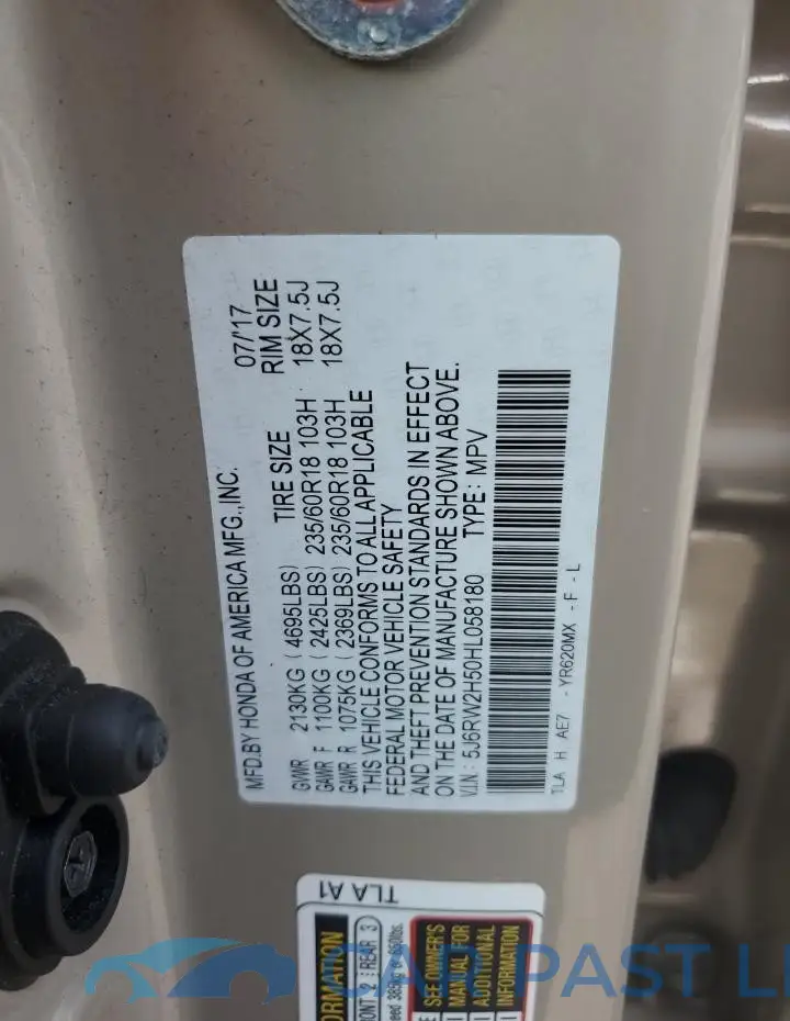 5J6RW2H50HL058180# 13