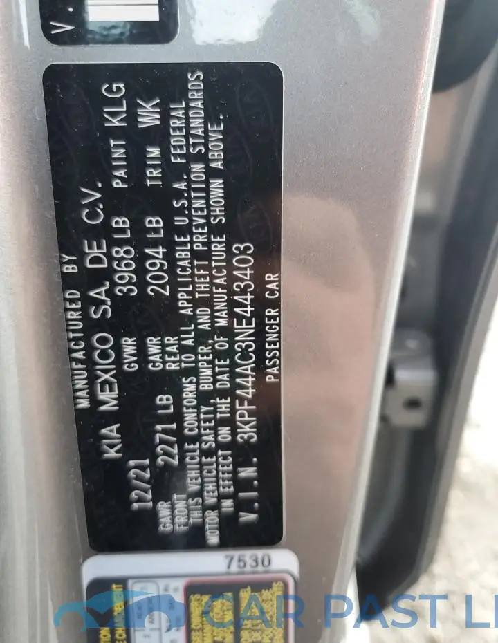 3KPF44AC3NE443403# 13