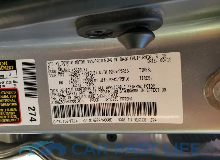 3TMAZ5CN6GM001014# 13