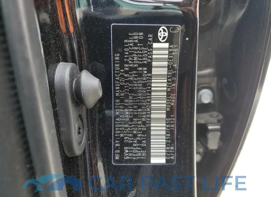 5YFB4MDE8RP143078# 12