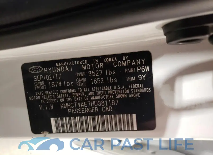KMHCT4AE7HU381187# 12