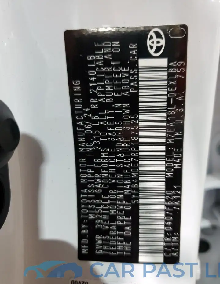 5YFB4MDE7RP187525# 12