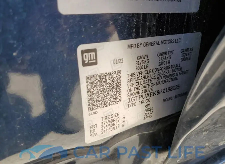 1GTPUAEK8PZ198125# 12