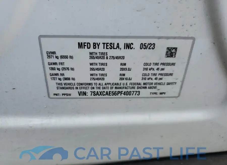 7SAXCAE56PF400773# 13