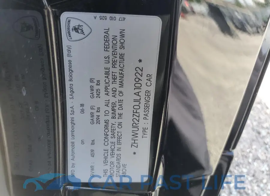 ZHWUR2ZF0JLA10922# 12