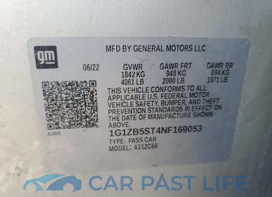 1G1ZB5ST4NF169053# 12