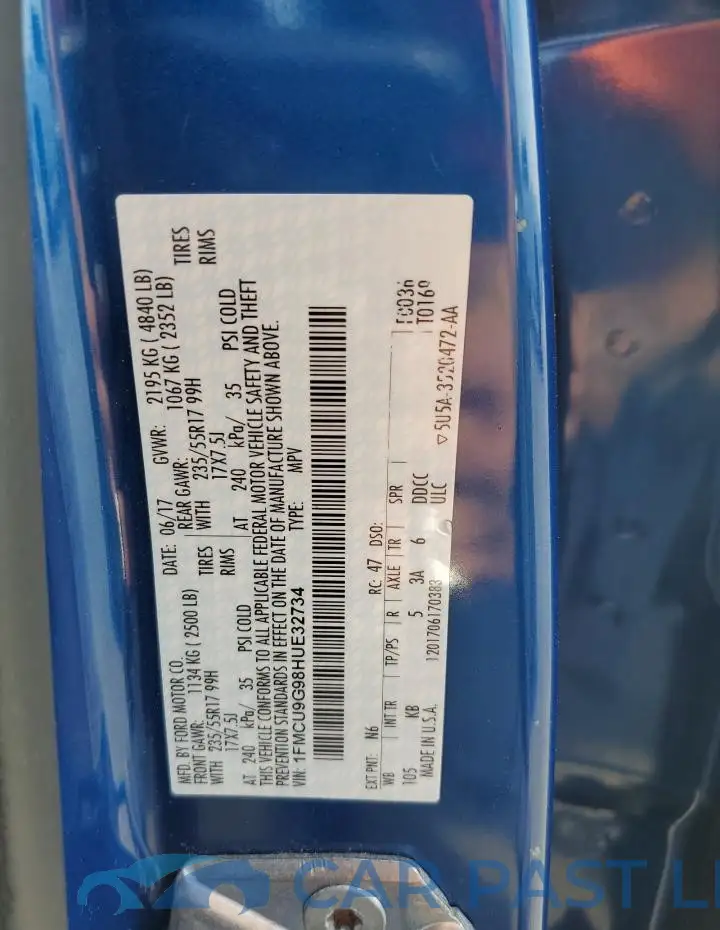 1FMCU9G98HUE32734# 14
