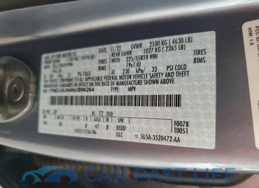 1FMCU9J94NUB96264# 12