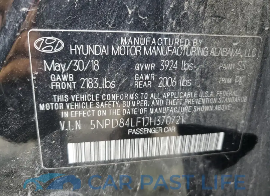 5NPD84LF1JH370721# 12