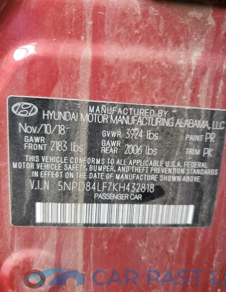 5NPD84LF7KH432818# 12