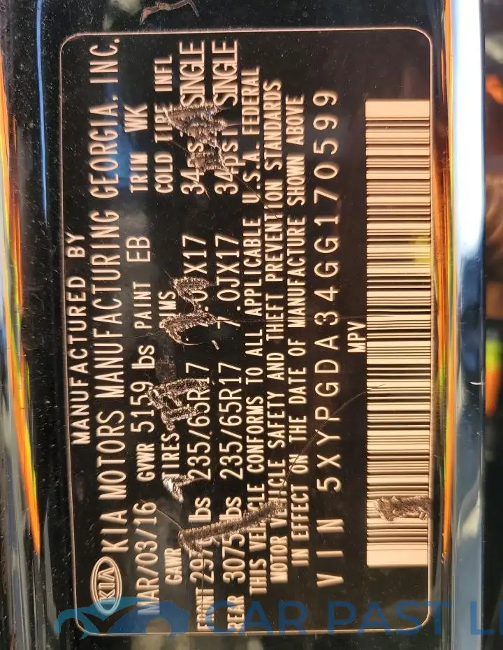 5XYPGDA34GG170599# 12