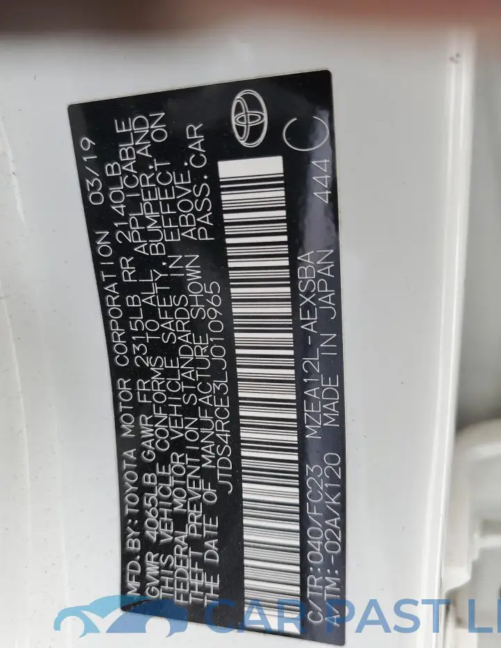 JTDS4RCE3LJ010965# 12