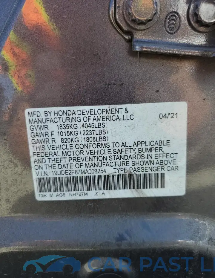 19UDE2F87MA008254# 12