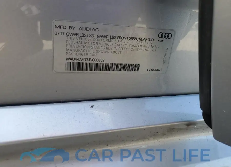 WAU44AFD7JN000858# 12