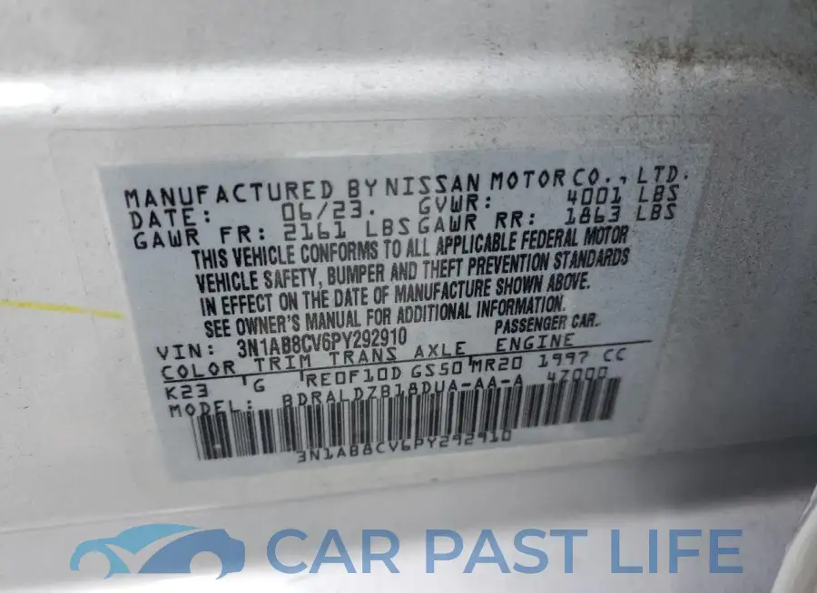 3N1AB8CV6PY292910# 12
