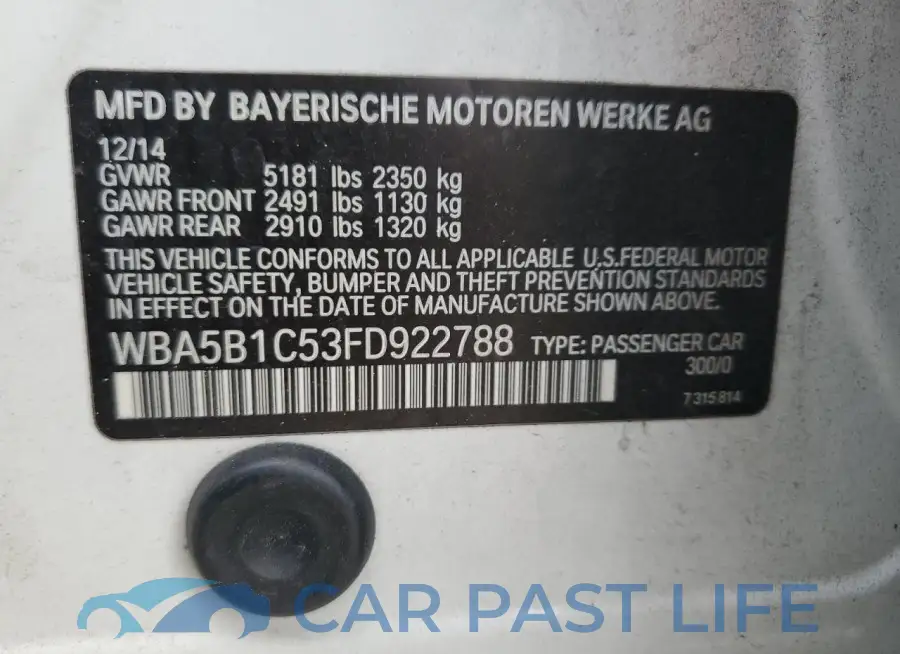 WBA5B1C53FD922788# 12