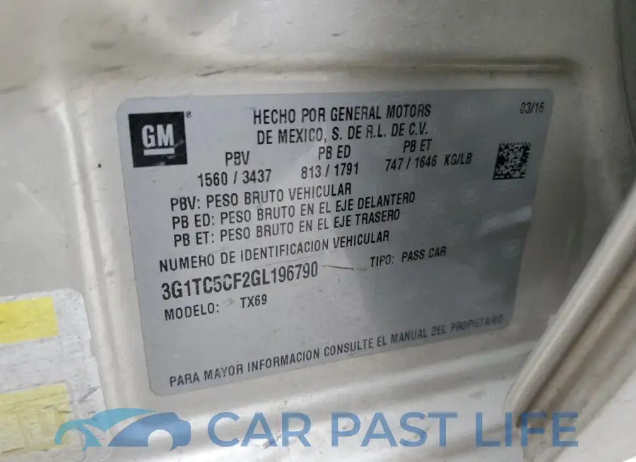 3G1TC5CF2GL196790# 12