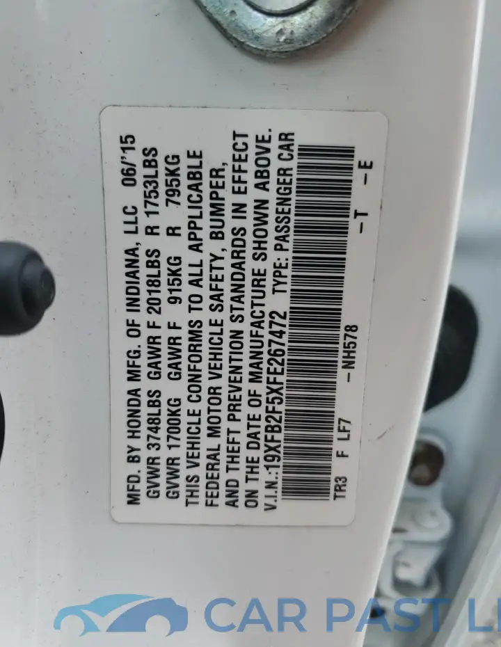 19XFB2F5XFE267472# 12