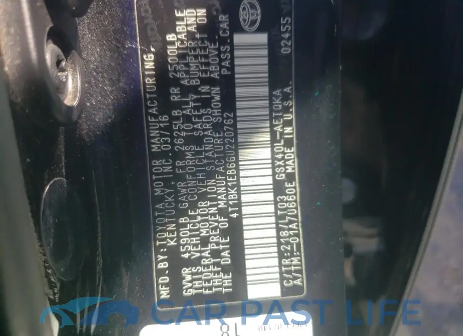 4T1BK1EB6GU220762# 12
