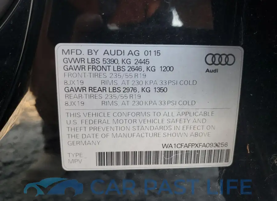 WA1CFAFPXFA093256# 13