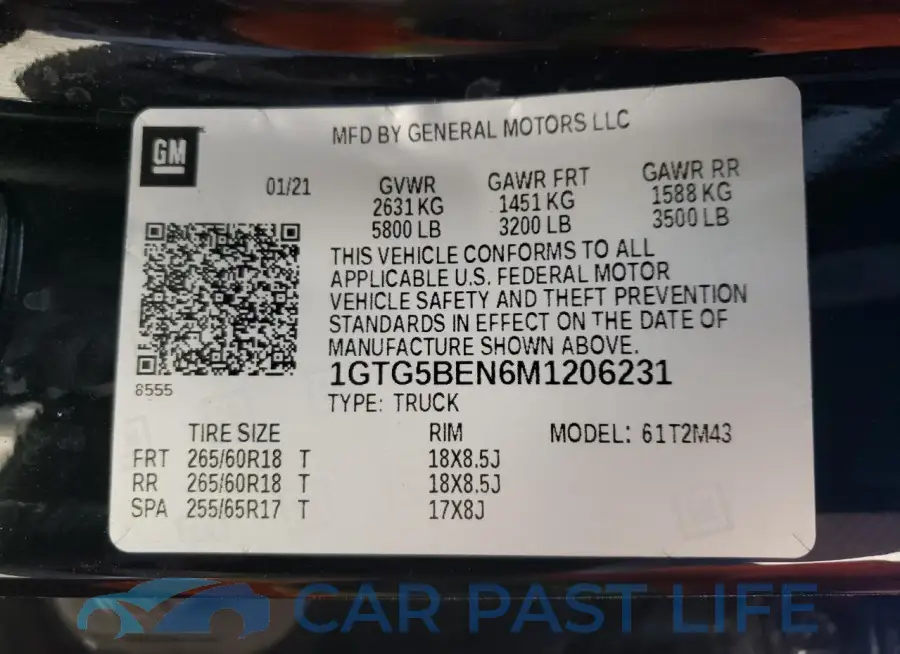 1GTG5BEN6M1206231# 13