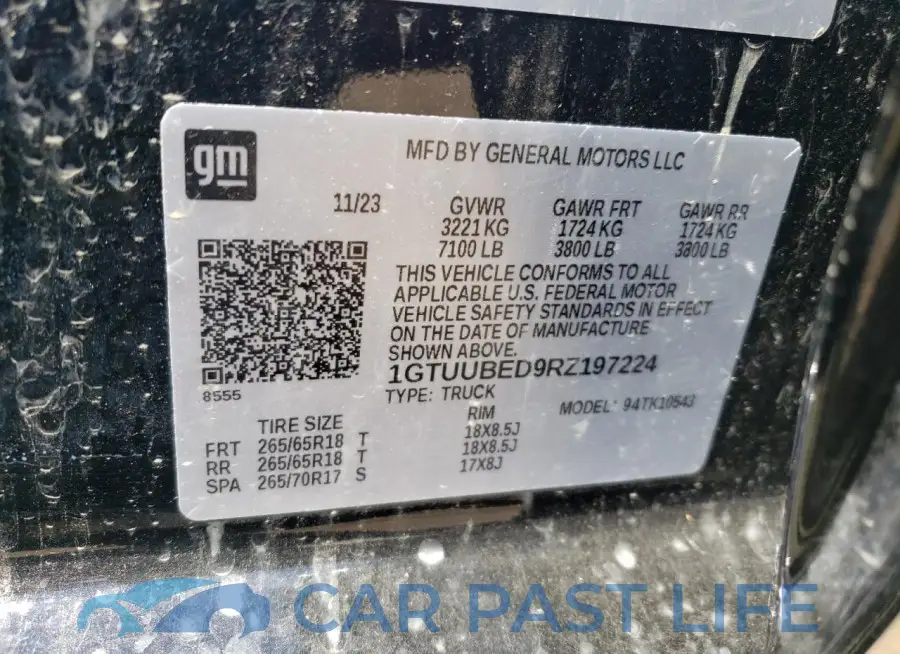 1GTUUBED9RZ197224# 12