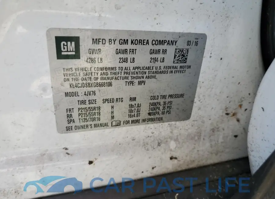 KL4CJDSBXGB668106# 13