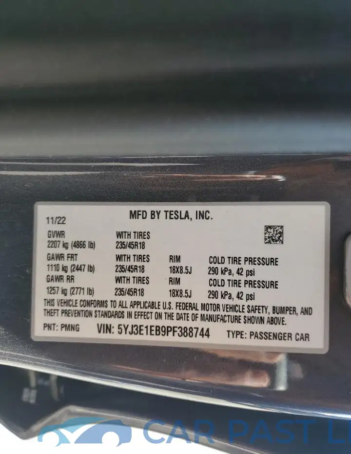 5YJ3E1EB9PF388744# 12