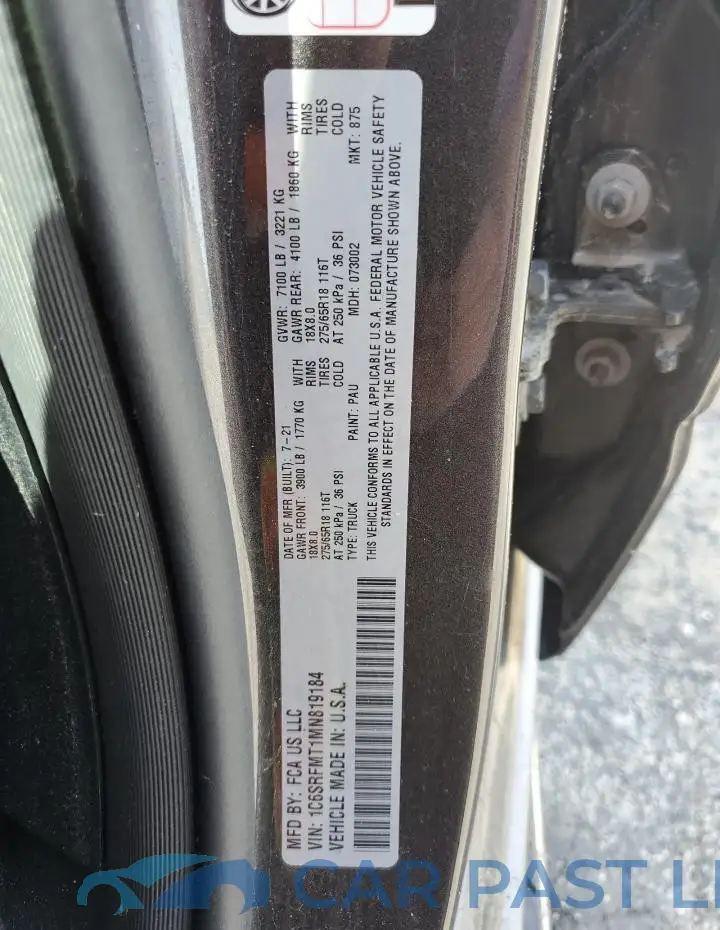 1C6SRFMT1MN819184# 12