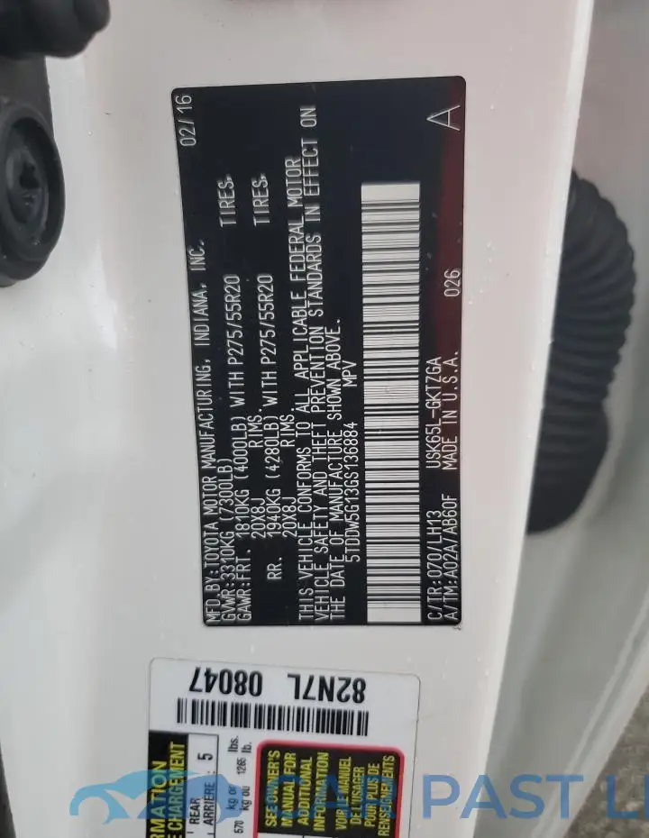 5TDDW5G13GS136884# 14