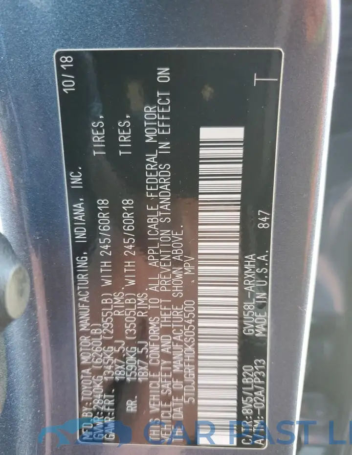 5TDJGRFH0KS054500# 13
