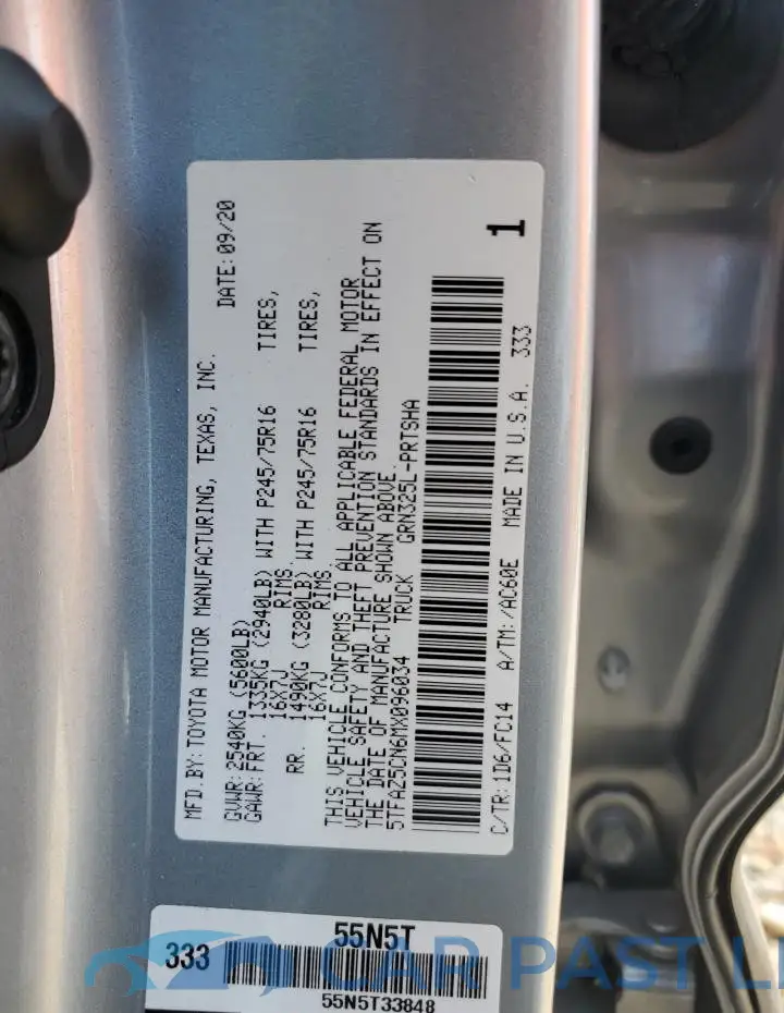 5TFAZ5CN6MX096034# 12