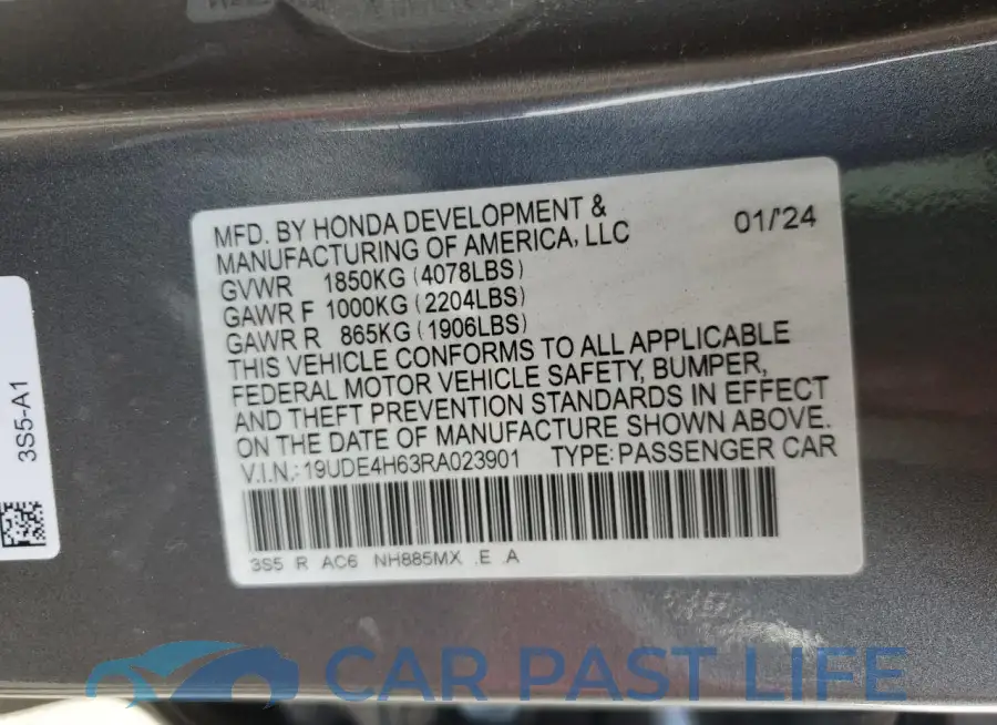 19UDE4H63RA023901# 13