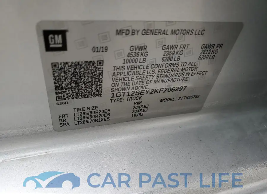 1GT12SEY2KF206297# 12