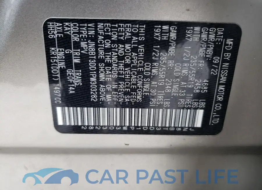 JN8BT3DD1PW303282# 14