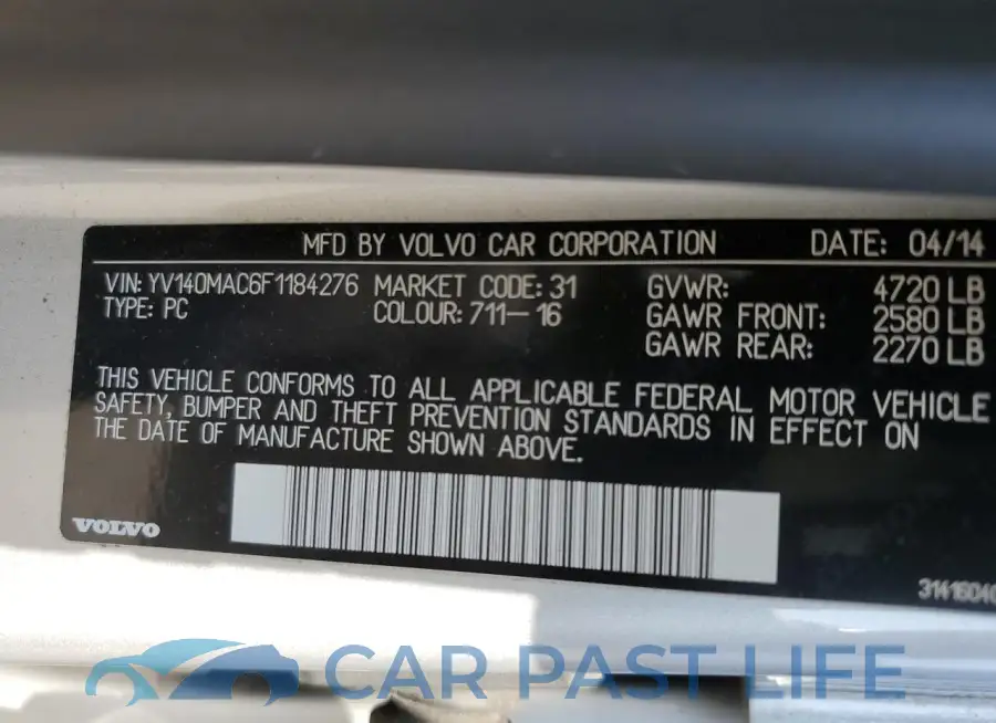 YV140MAC6F1184276# 12