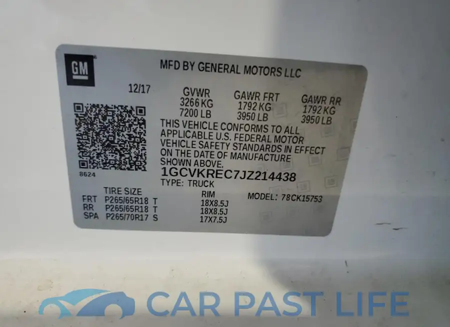 1GCVKREC7JZ214438# 12